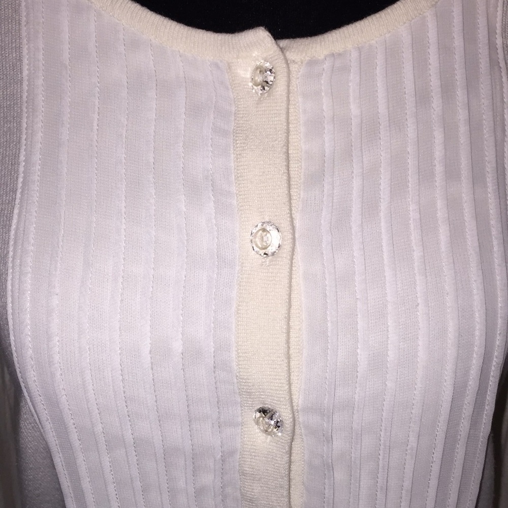 Liz Claiborne New York Ladies Button Front Cardigan Pleated Front Size Small - Picture 7 of 13